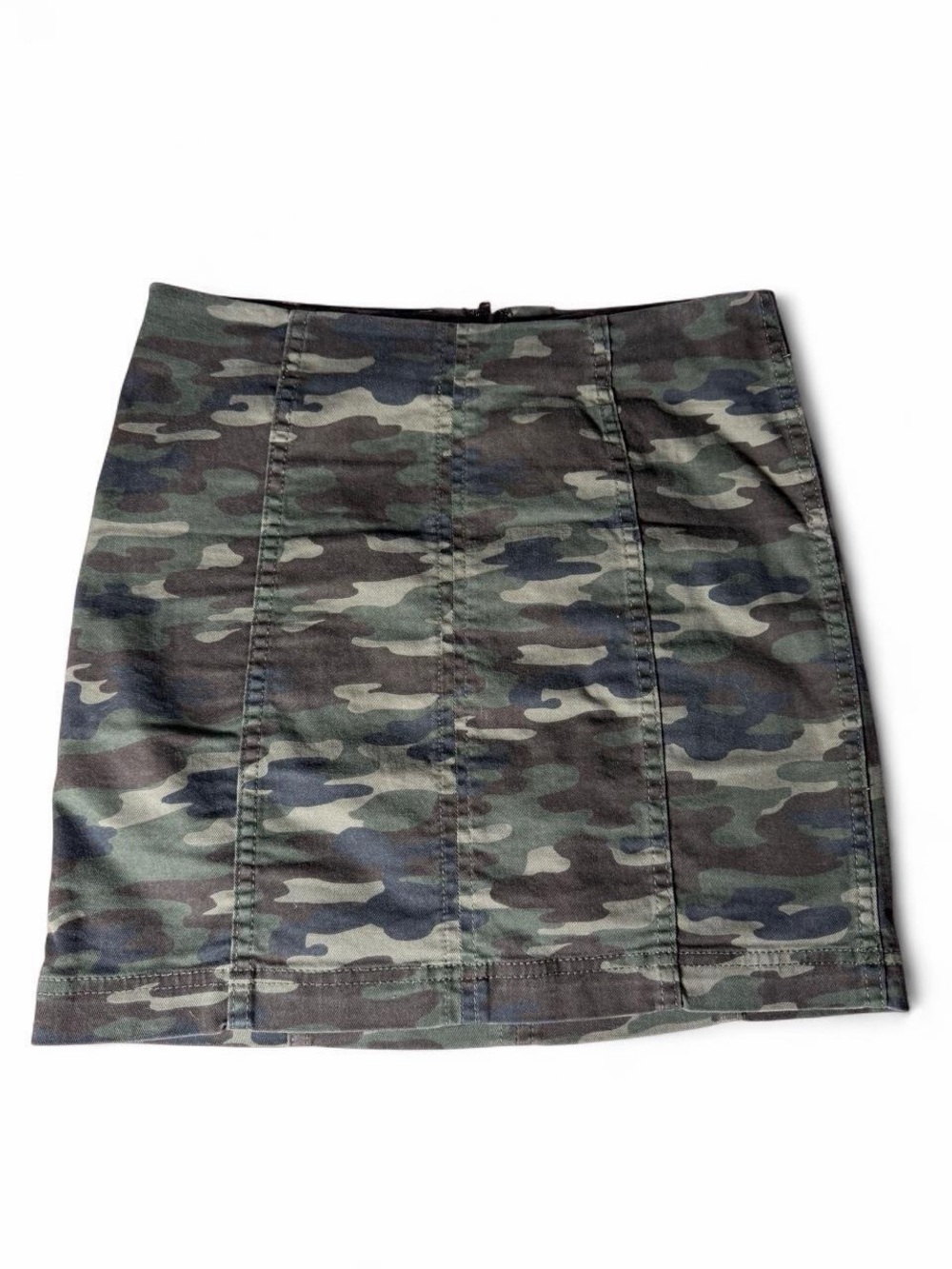Free People Camouflage Paneled Mini Skirt — Green Multi